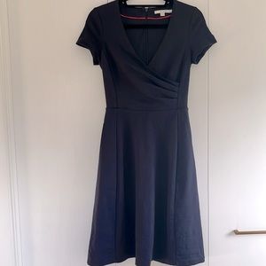 Boden navy blue crossover jersey dress. Size 4R